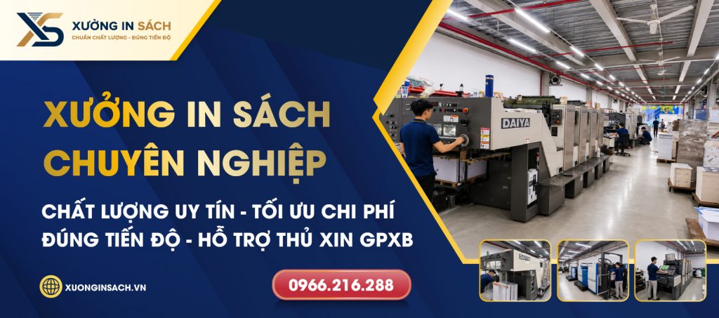 Baner xưởng in sách
