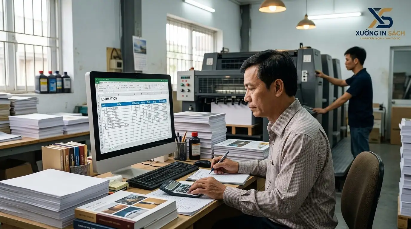 Bảng tính giá in một cuốn sách và quy cách giấy