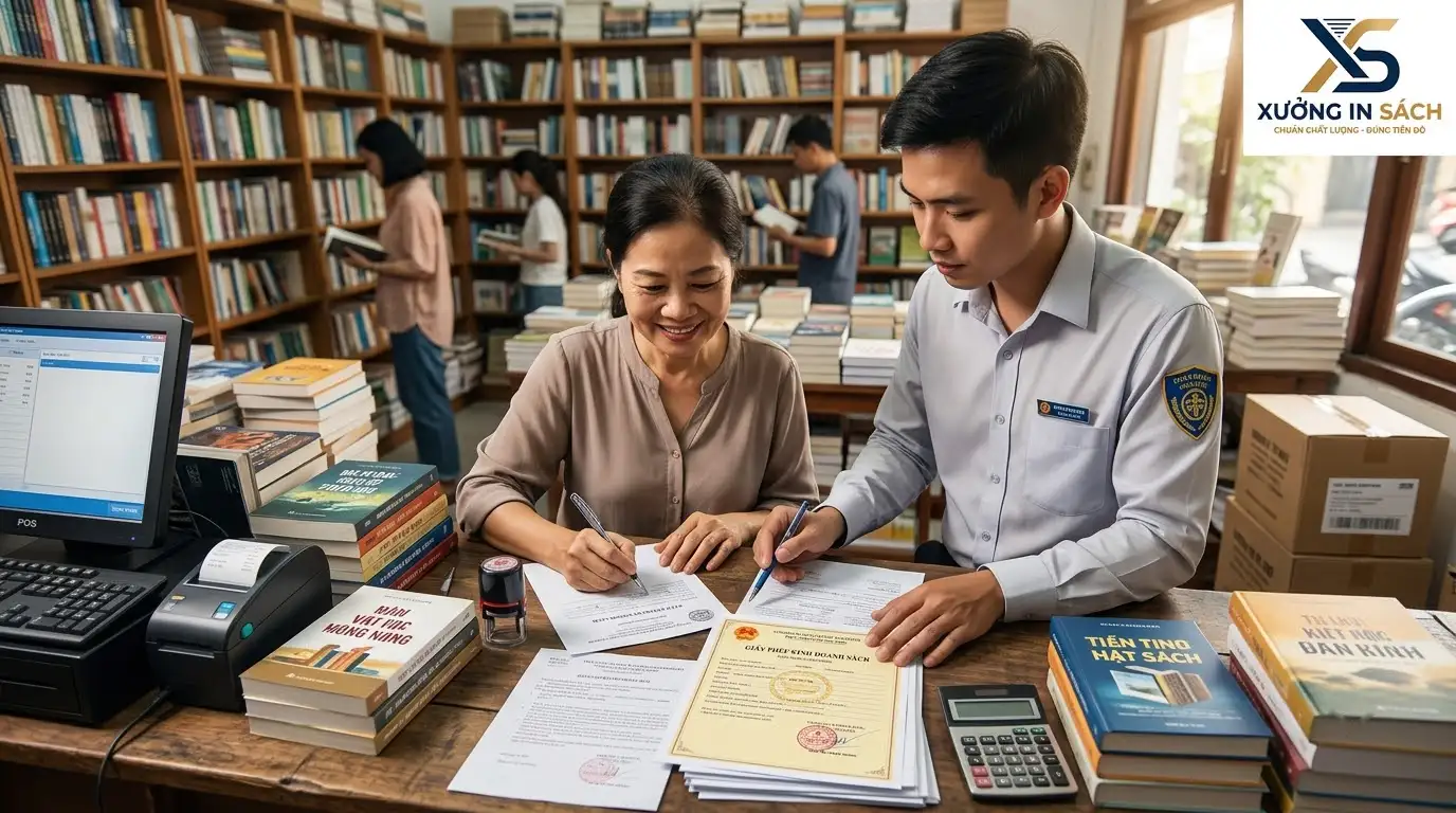 quy trình kiểm tra cách xin giấy phép kinh doanh sách và nguồn gốc xuất bản