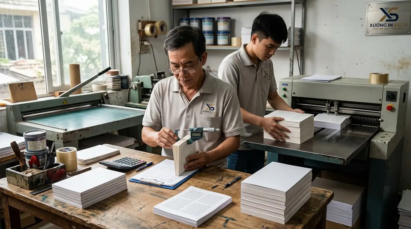 công thức tính độ dày gáy sách bìa cứng bồi carton tiêu chuẩn