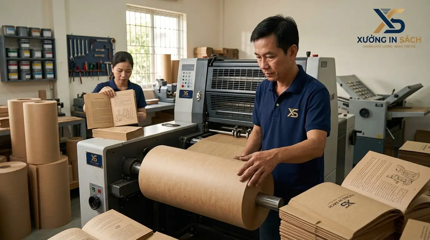 giấy kraft in sách phong cách vintage cổ điển