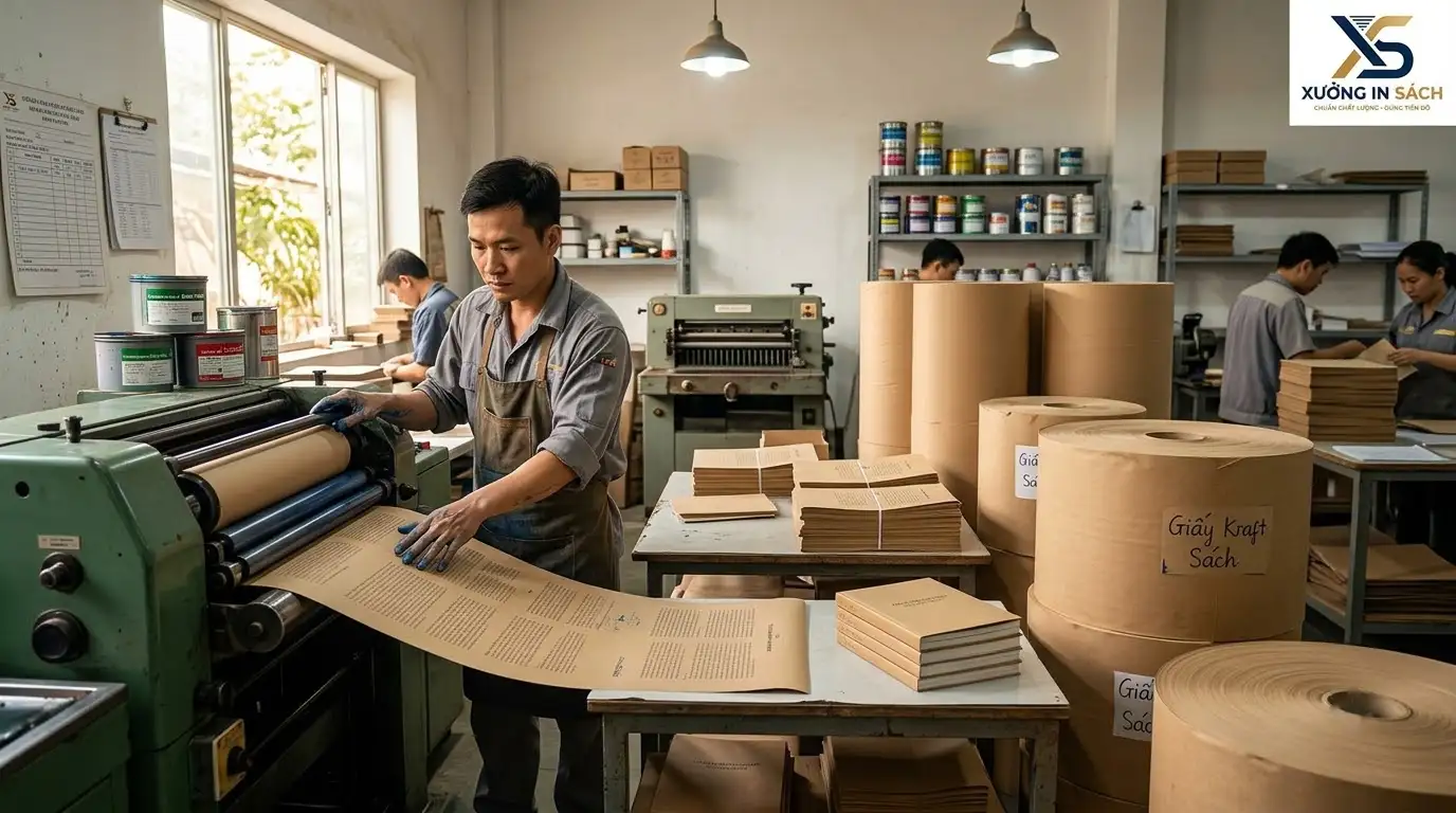báo giá in bìa sách giấy kraft và ruột sách