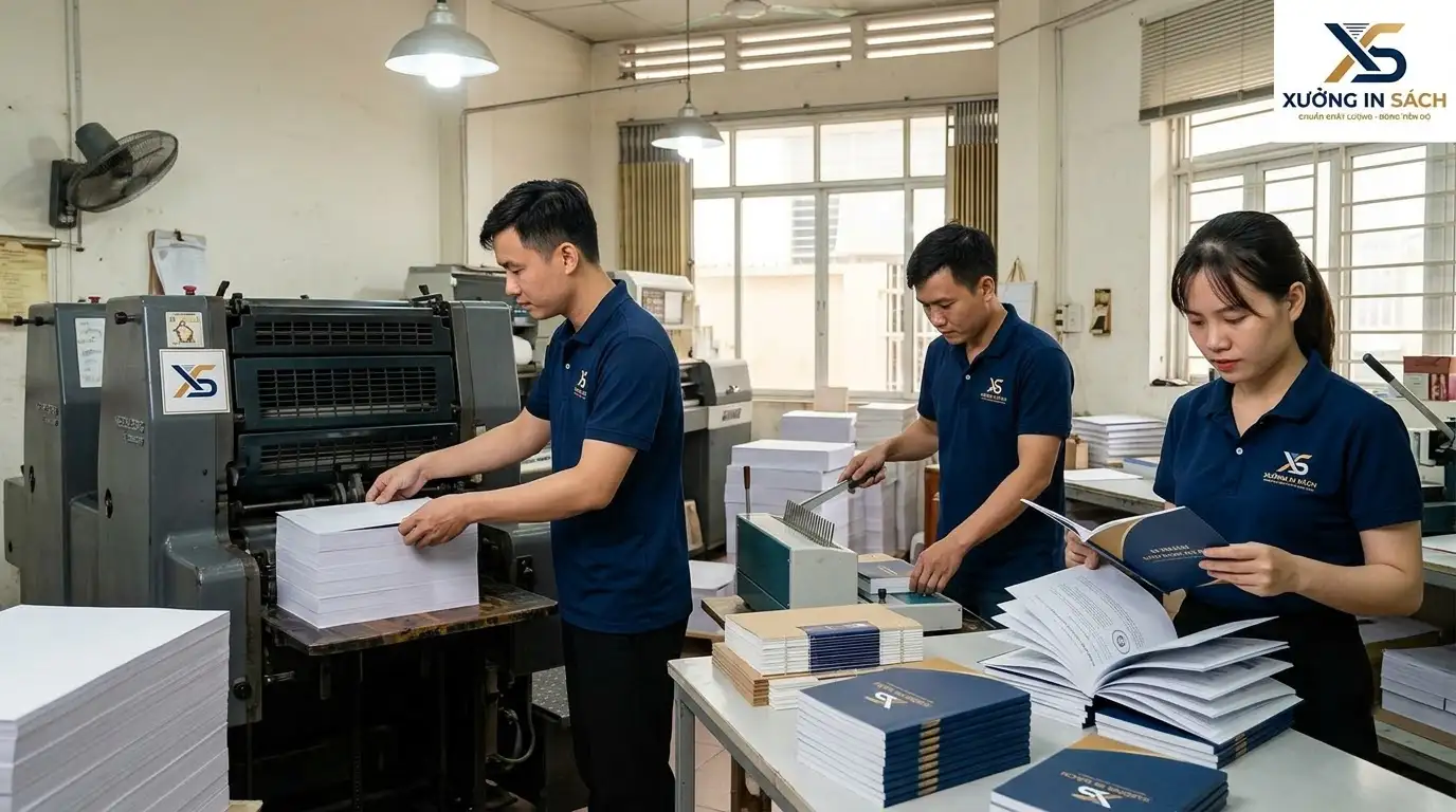 quy trình in cẩm nang nội bộ chuẩn xác trên máy in offset công nghiệp