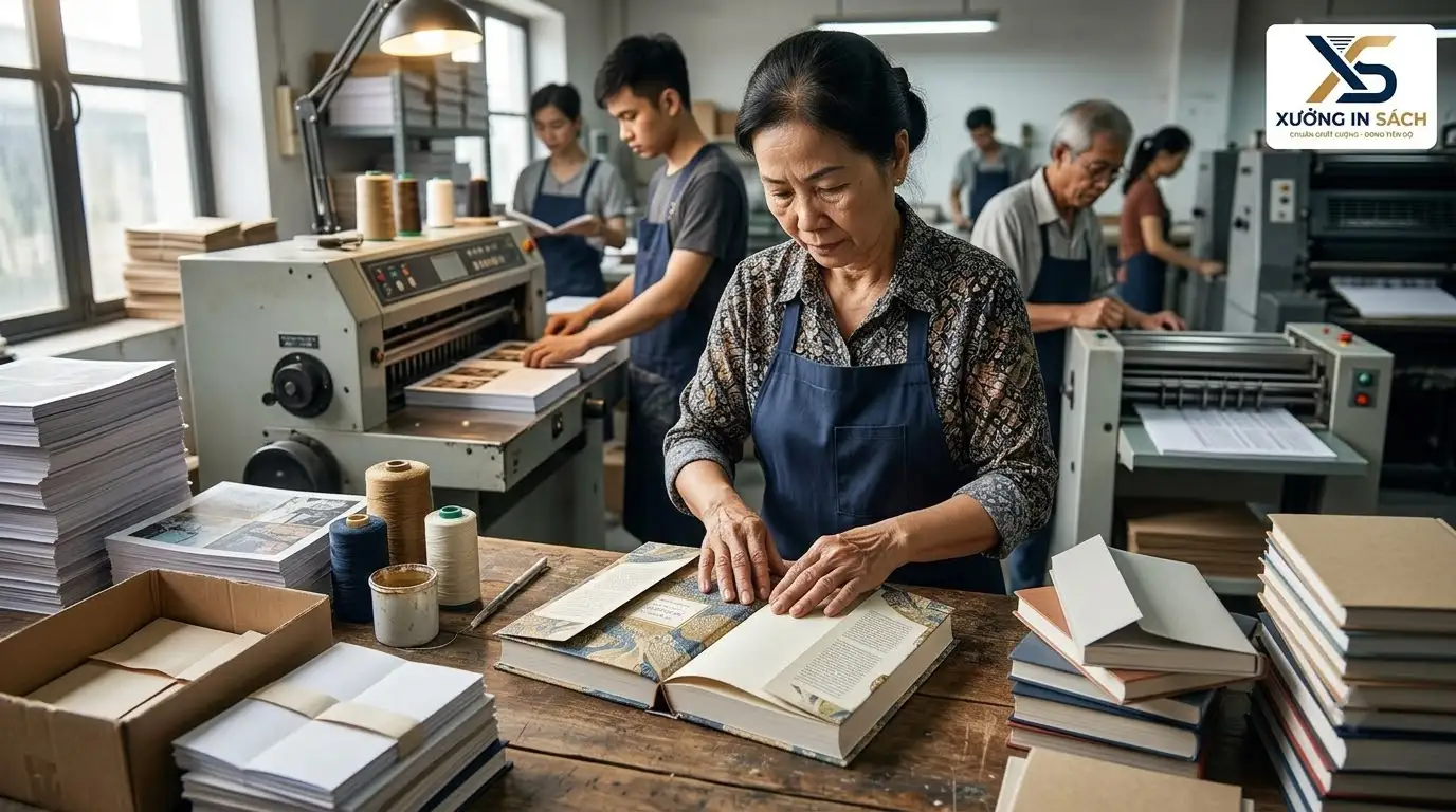 làm sách bìa gấp cánh gà