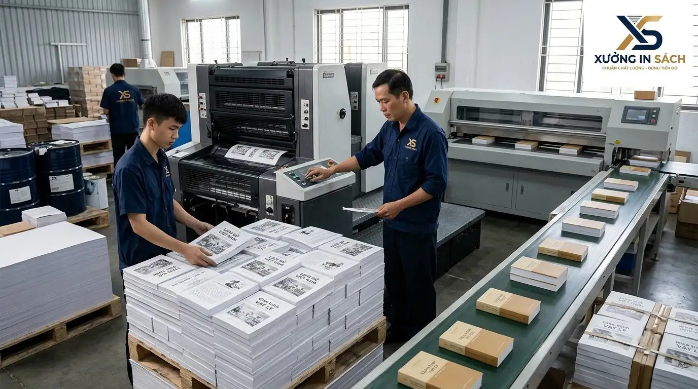 quy trình in ruột sách đen trắng trên máy in offset công nghiệp