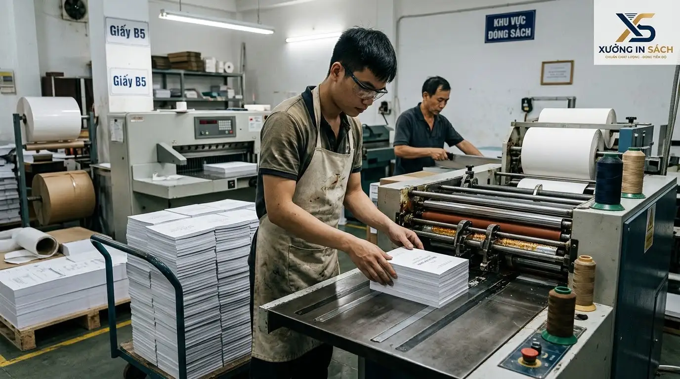 in sách khổ B5 giáo trình sắc nét giá xưởng