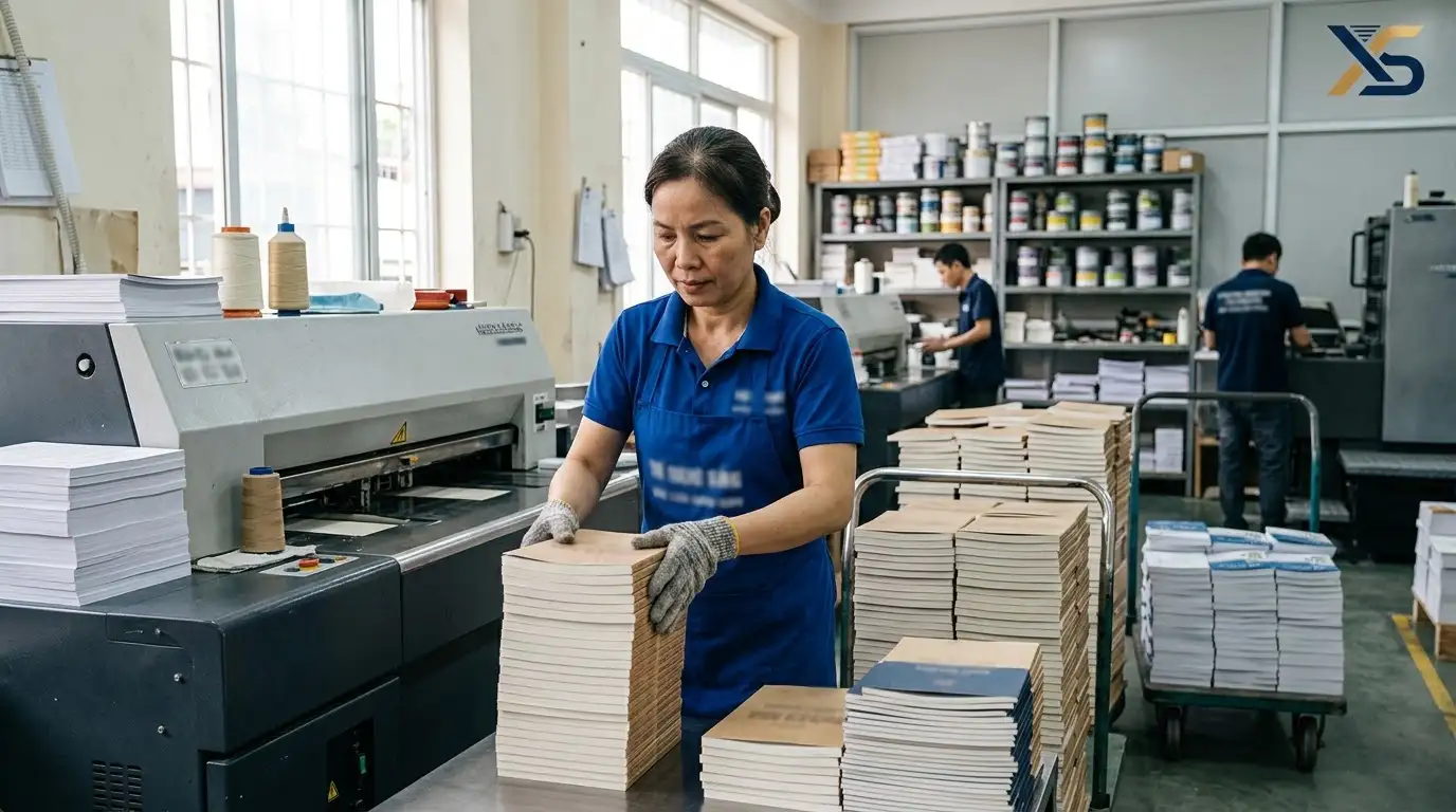 quy trình in sách khổ B5 bằng máy offset hiện đại