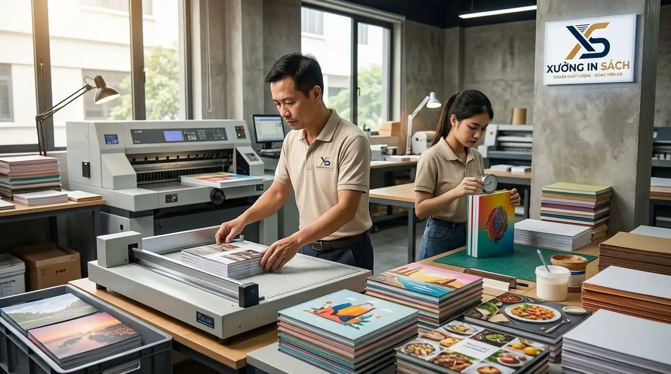 Bình trang tối ưu khổ giấy in sách khổ vuông tiết kiệm chi phí