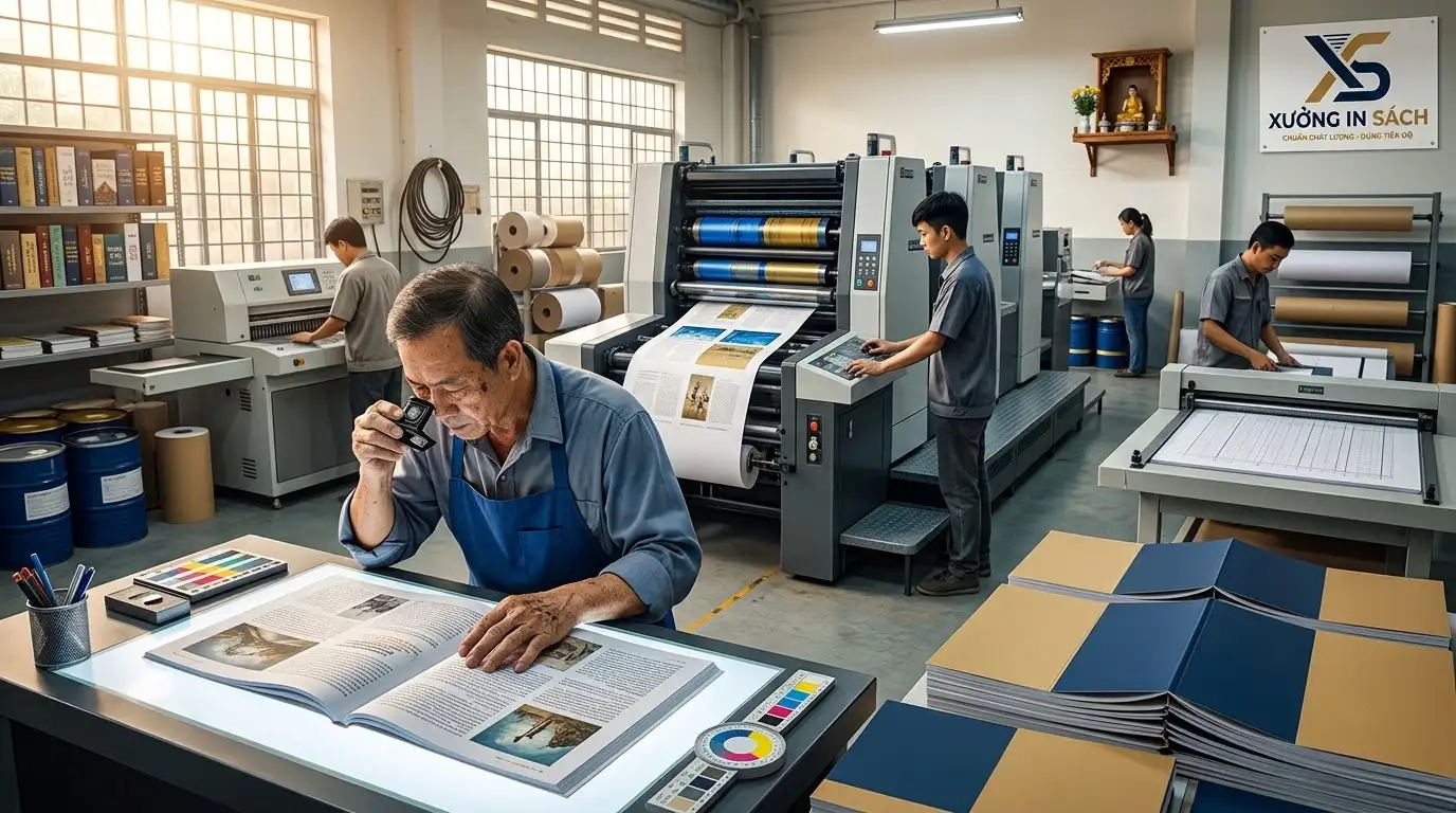 quy trình liên kết giữa nhà xuất bản và nhà in khép kín
