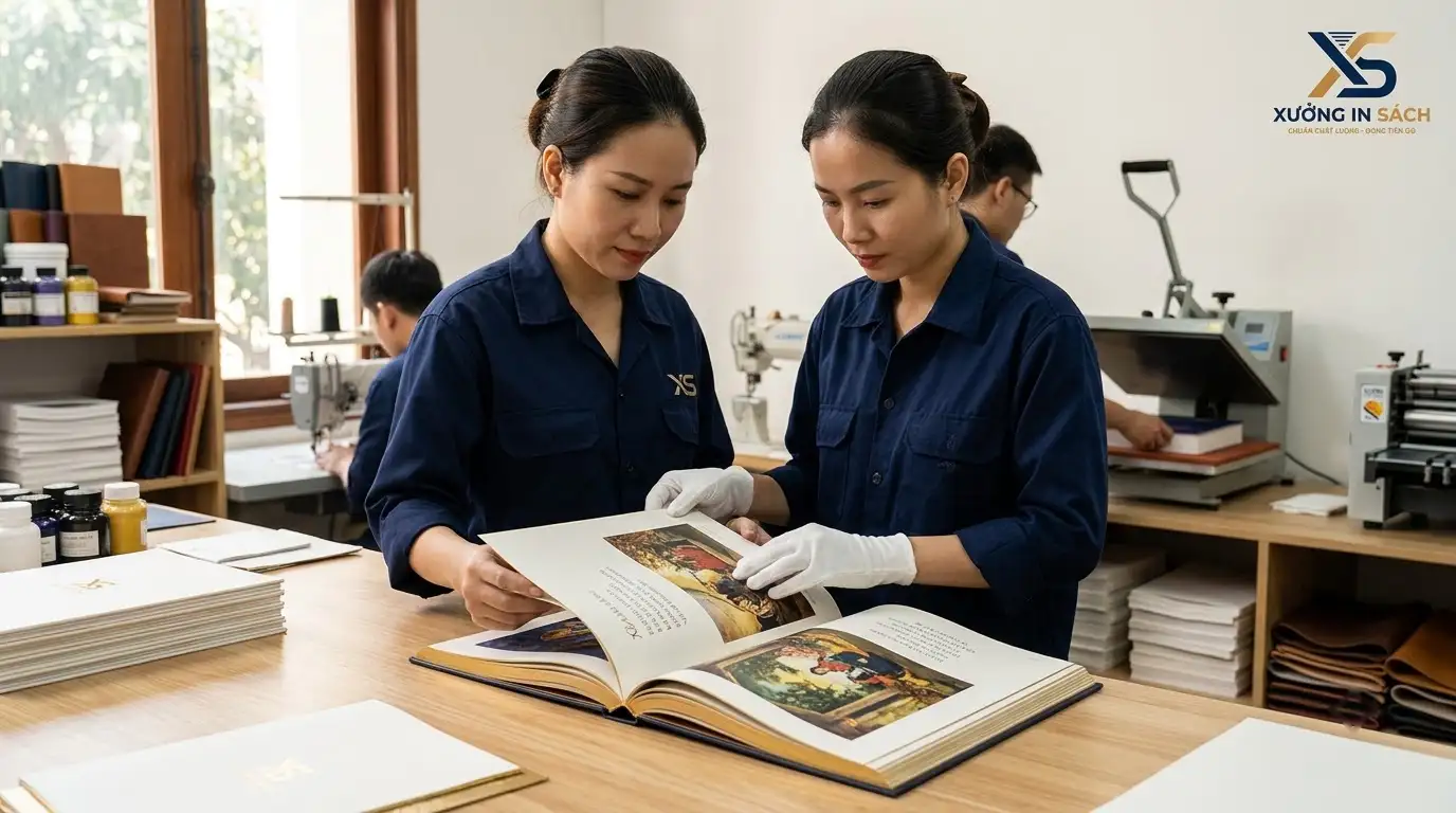 Dây chuyền in ấn và hoàn thiện sách artbook là gì tại xưởng In Alpha