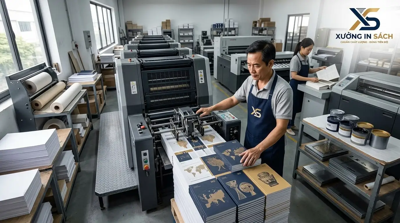 dây chuyền in ấn và hoàn thiện xuất bản sách phi hư cấu